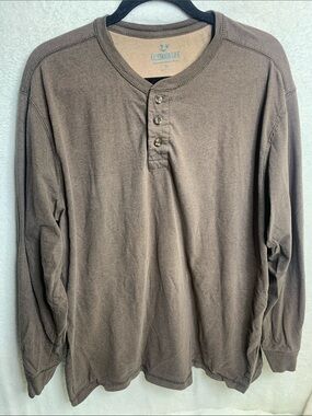 Outdoor Life Men's Long-Sleeve Henley Shirt - Brown
